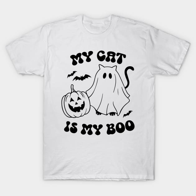 My Cat Is My Boo, Ghost Cat, Halloween T-Shirt by styleandlife